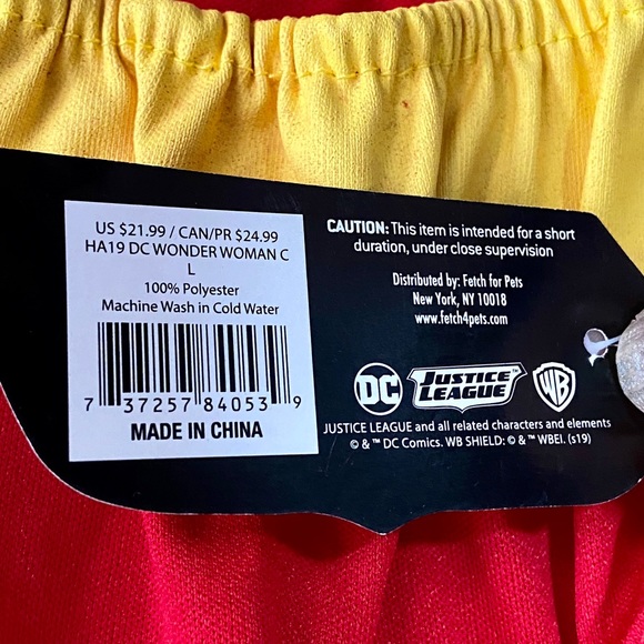 NWT DC Comics Wonder Woman Dog Dress Costume NEW - Picture 4 of 5